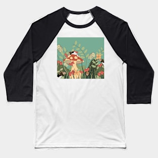 Beagle Mushroom Garden Baseball T-Shirt